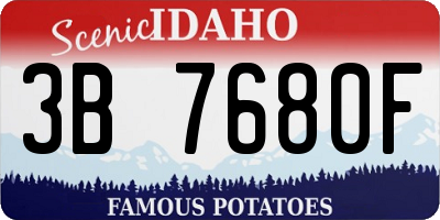 ID license plate 3B7680F