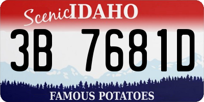 ID license plate 3B7681D