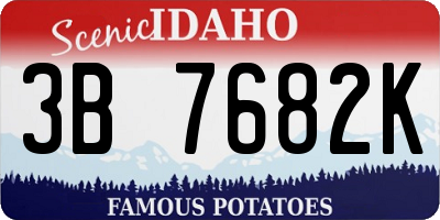 ID license plate 3B7682K