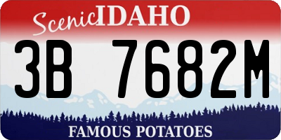 ID license plate 3B7682M