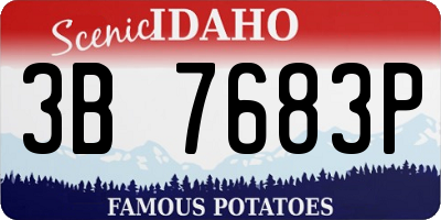 ID license plate 3B7683P