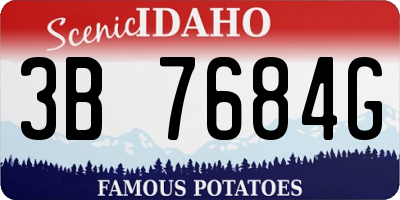 ID license plate 3B7684G