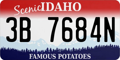 ID license plate 3B7684N