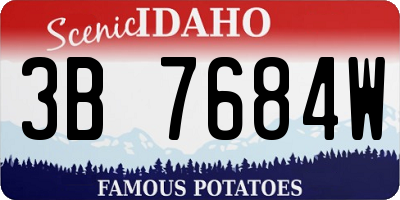 ID license plate 3B7684W