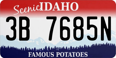 ID license plate 3B7685N