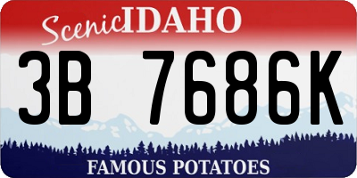ID license plate 3B7686K