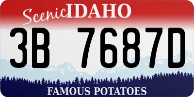 ID license plate 3B7687D