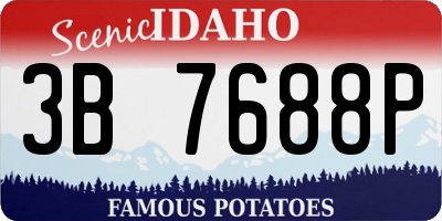 ID license plate 3B7688P