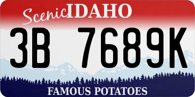 ID license plate 3B7689K