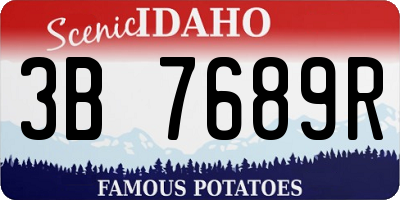 ID license plate 3B7689R