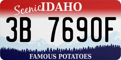 ID license plate 3B7690F
