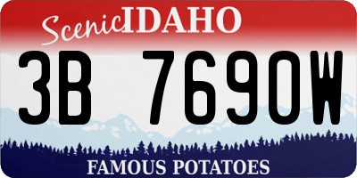 ID license plate 3B7690W