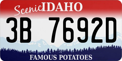ID license plate 3B7692D