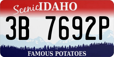 ID license plate 3B7692P