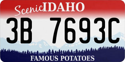 ID license plate 3B7693C
