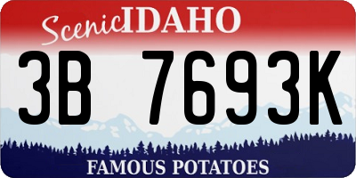 ID license plate 3B7693K