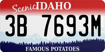 ID license plate 3B7693M