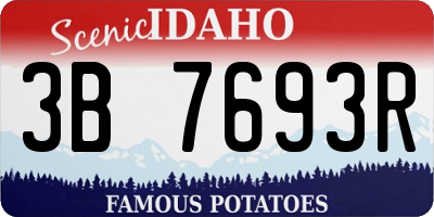 ID license plate 3B7693R