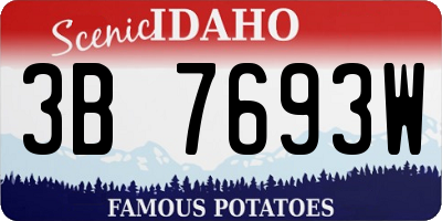 ID license plate 3B7693W