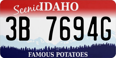 ID license plate 3B7694G