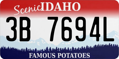 ID license plate 3B7694L