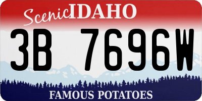 ID license plate 3B7696W