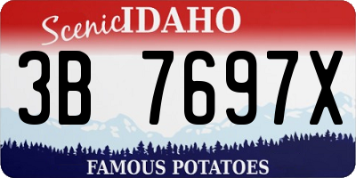 ID license plate 3B7697X