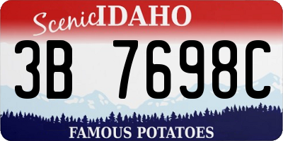 ID license plate 3B7698C