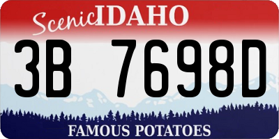 ID license plate 3B7698D