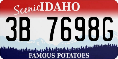 ID license plate 3B7698G