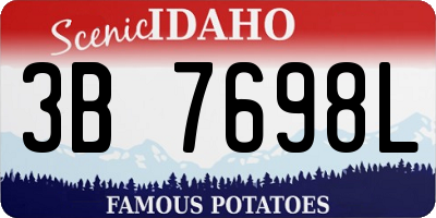 ID license plate 3B7698L