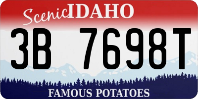 ID license plate 3B7698T