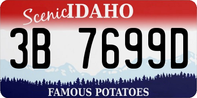ID license plate 3B7699D
