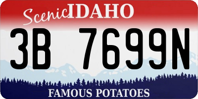 ID license plate 3B7699N