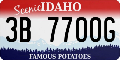 ID license plate 3B7700G