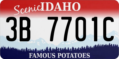 ID license plate 3B7701C