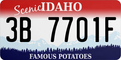 ID license plate 3B7701F