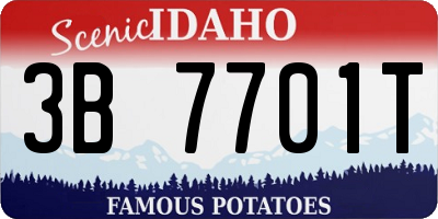 ID license plate 3B7701T