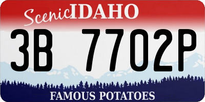 ID license plate 3B7702P