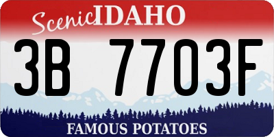 ID license plate 3B7703F