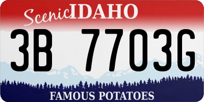 ID license plate 3B7703G