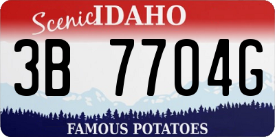ID license plate 3B7704G