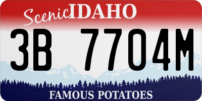 ID license plate 3B7704M
