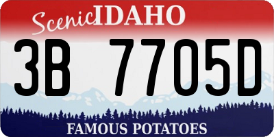 ID license plate 3B7705D