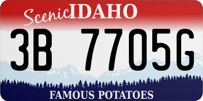 ID license plate 3B7705G
