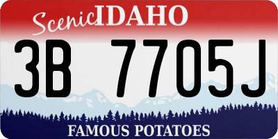 ID license plate 3B7705J