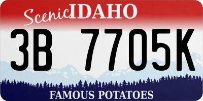 ID license plate 3B7705K