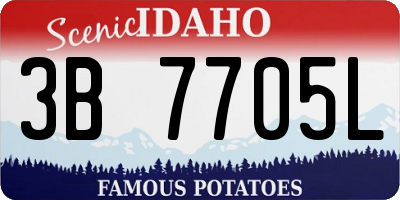 ID license plate 3B7705L