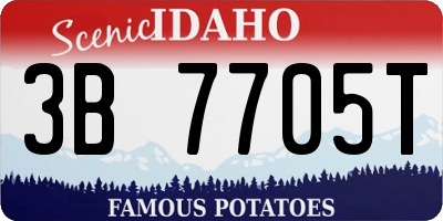 ID license plate 3B7705T