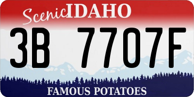 ID license plate 3B7707F
